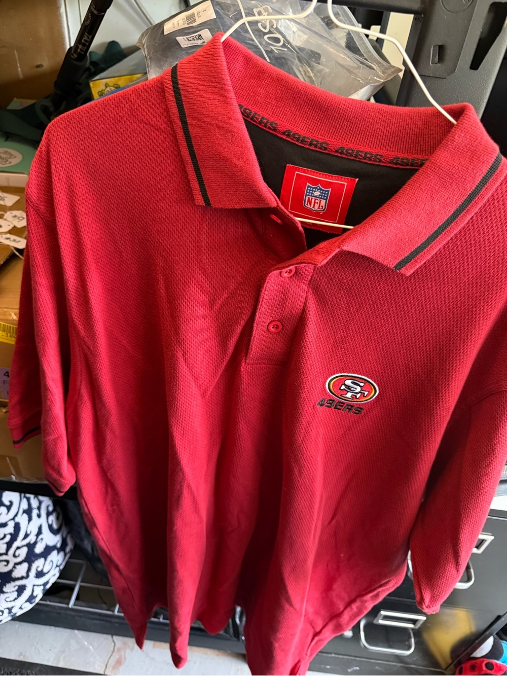 NFL San Francisco 49ers Red Polo with Black Trim